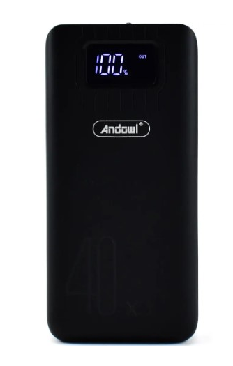 Andowl 40,000mAh Mega-Capacity Power Bank with Dual Charging & LED Flashlight